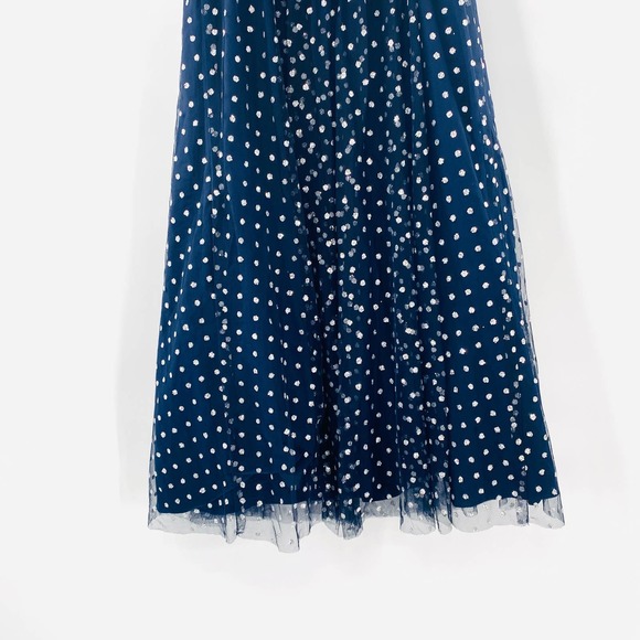 Eliza J Navy Glitter Mesh Fit & Flare Sweetheart Cocktail Dress Size 2 NWT - Picture 9 of 16